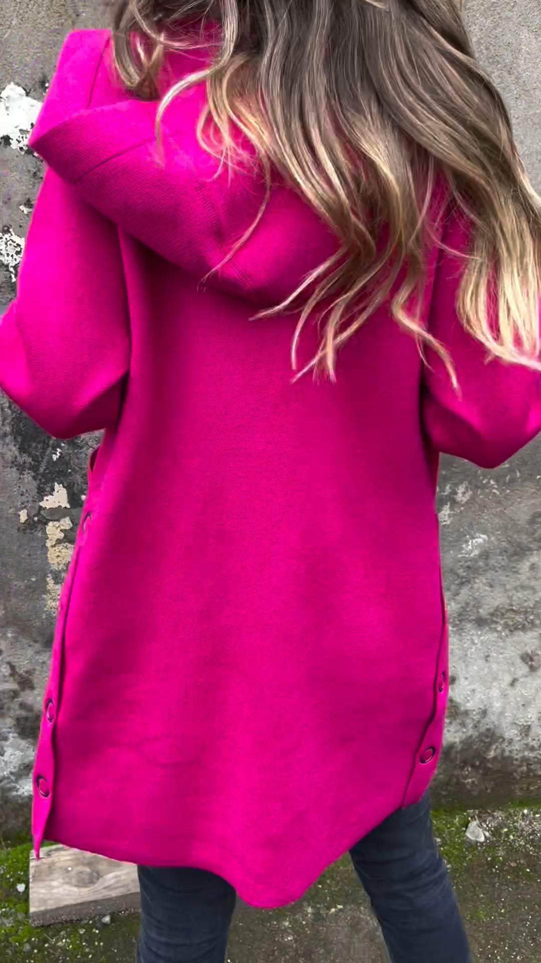 SOLDES EXCEPTIONNELLES 🔥 Veste décontractée femme à capuche, manches longues et boutonnage latéral