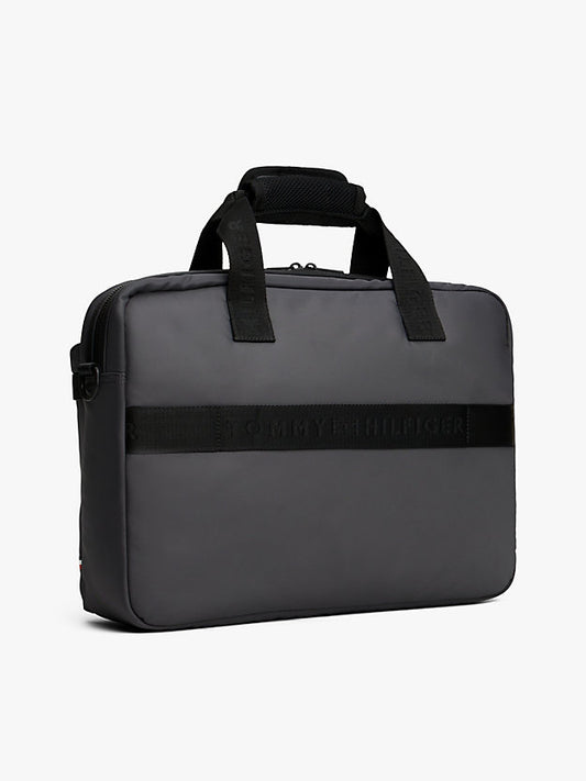 Textile Logo Patch Pocket Laptop Bag