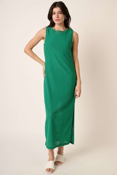 Robe sans manches à col rond et fente latérale Mittoshop