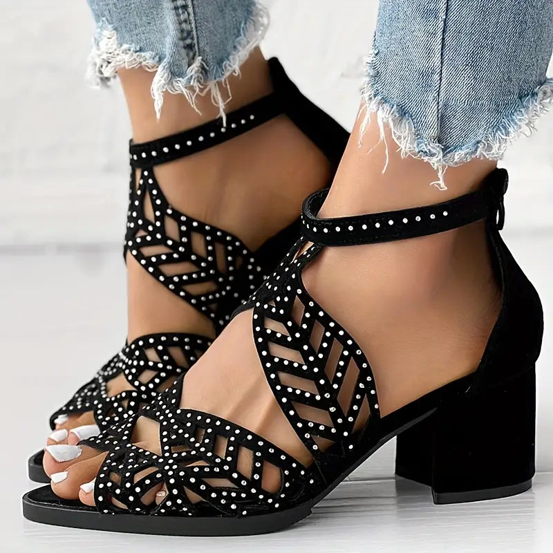 🔥VENTE FLASH 2024 -50%🔥Sandales Femme Mode à Talon Épais Découpé