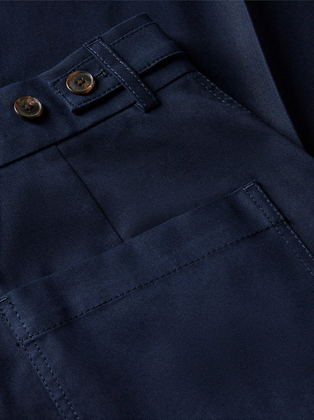 Logo Embroidery Wide Leg Chinos
