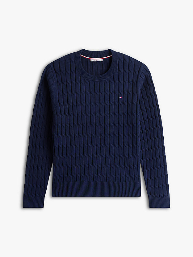 Curve Cable Knit Crew Neck Jumper