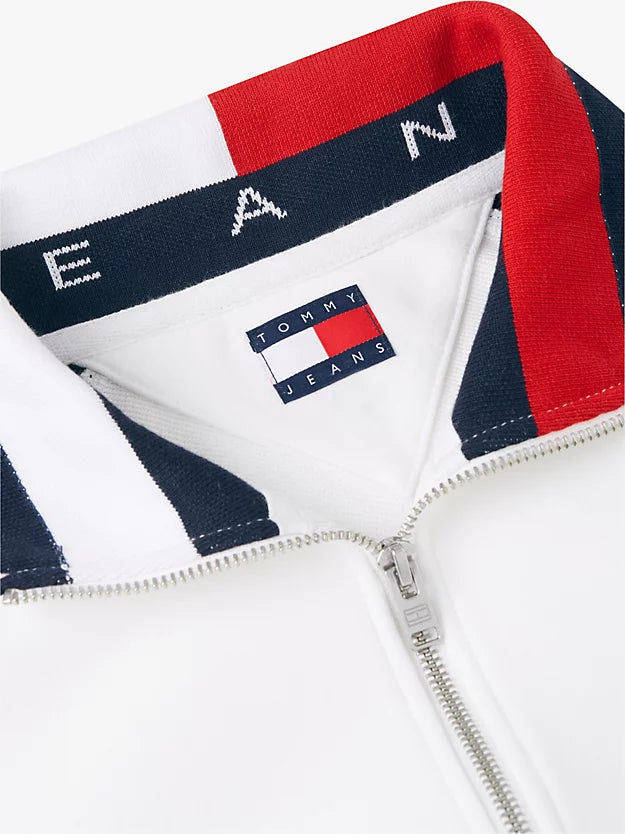 Colour-Blocked Quarter-Zip Relaxed Sweatshirt