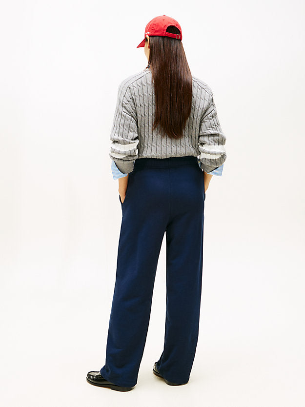 Logo Embroidery Wide Leg Joggers