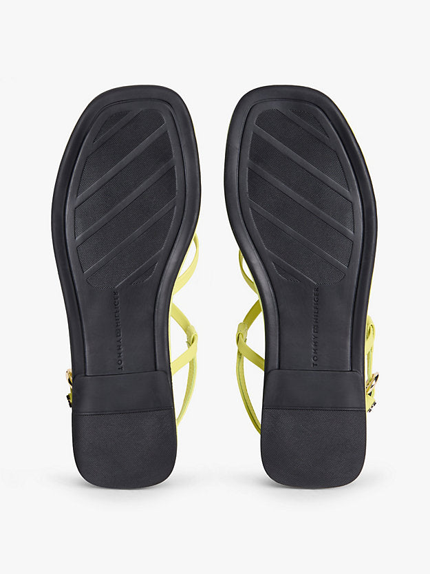 Leather Crossover Strap Flat Sandals
