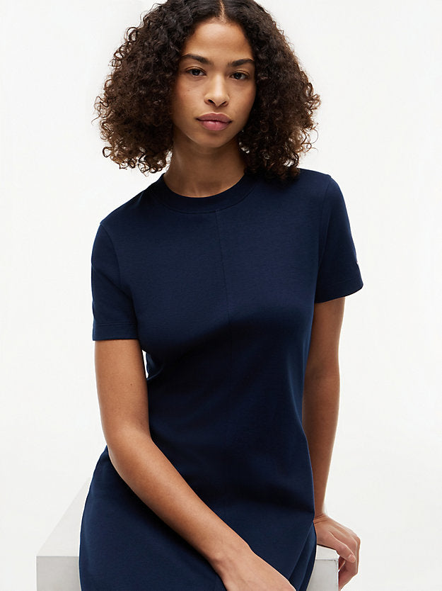 Interlock Knit Midi Fit And Flare Dress