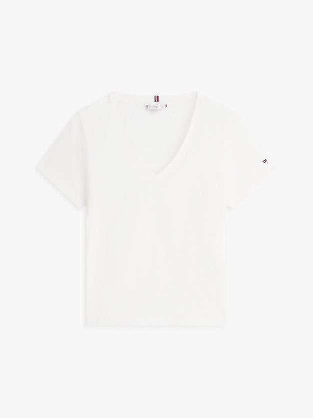 Linen Blend V-Neck T-Shirt