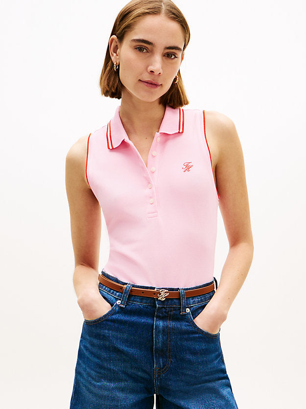 1985 Slim Fit Pique Sleeveless Polo Shirt