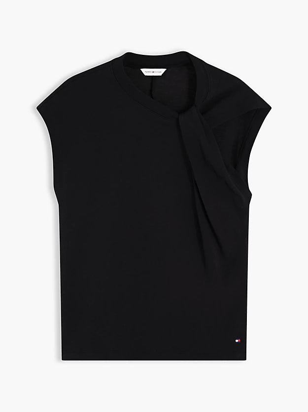 Knot Textured Jersey Sleeveless Top