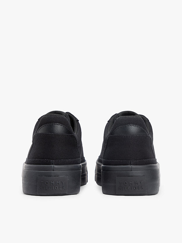 Metallic Logo Canvas Platform Trainers