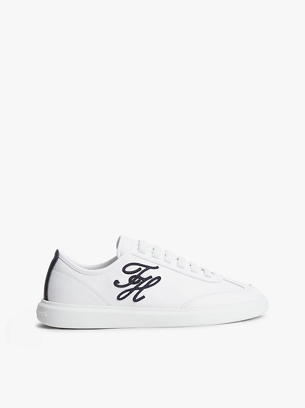 Logo Lightweight Leather Court Trainers