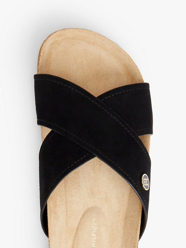 Suede Strap Cork Sandals