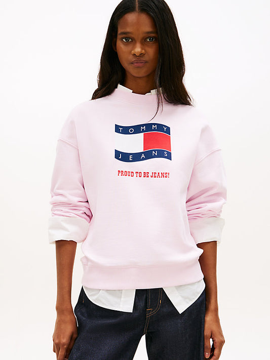 Wavy Flag Sueded Terry Boxy Sweatshirt