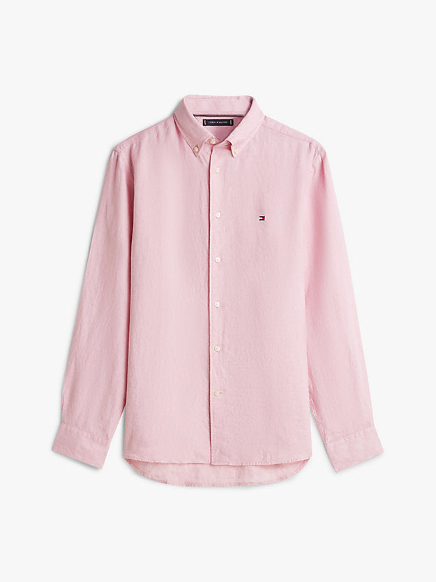 Regular Fit Washed Pure Linen Shirt