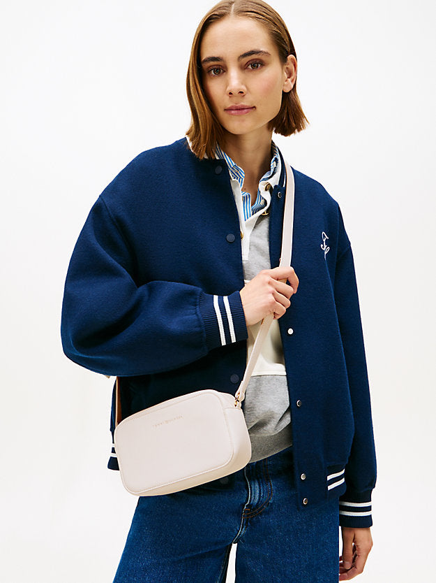 Metallic Logo Crossbody Camera Bag