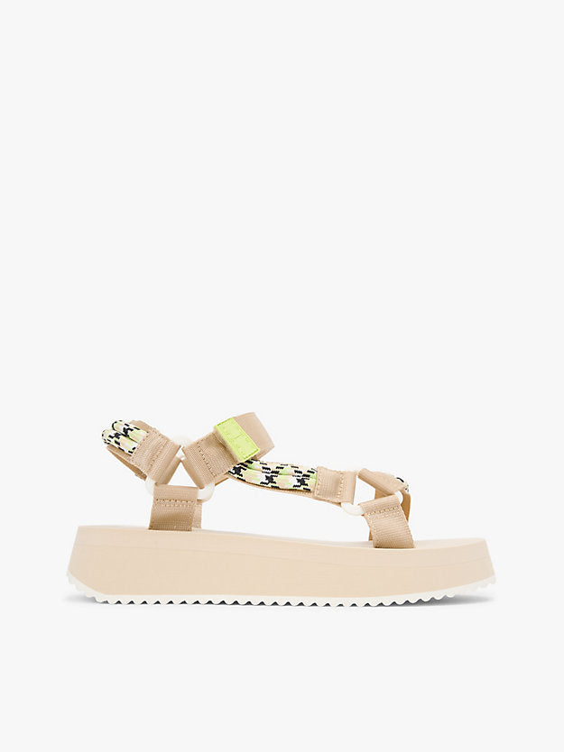 Webbing Rope Cleat Platform Sandals