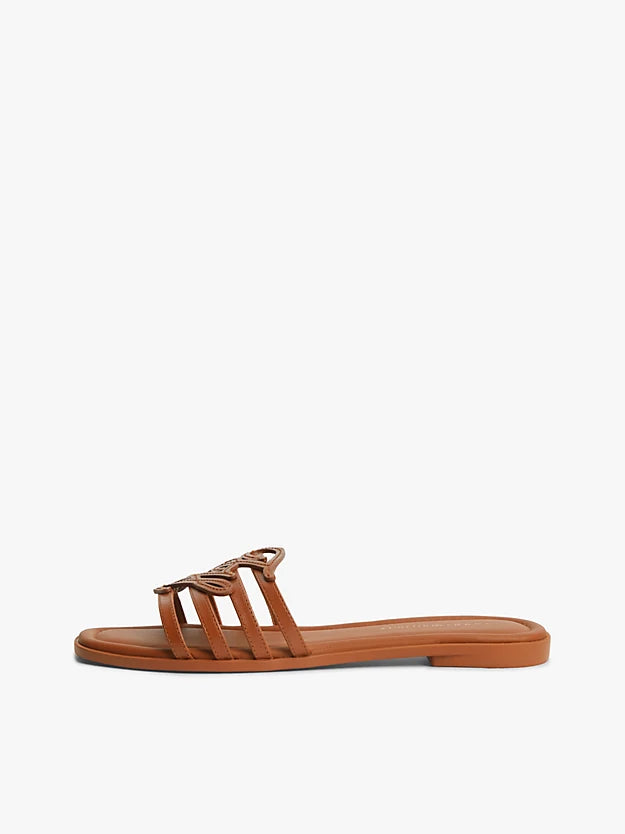 Logo Strap Leather Mules