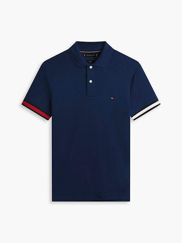 Slim Fit Fluid Cotton Knit Tipped Polo Shirt