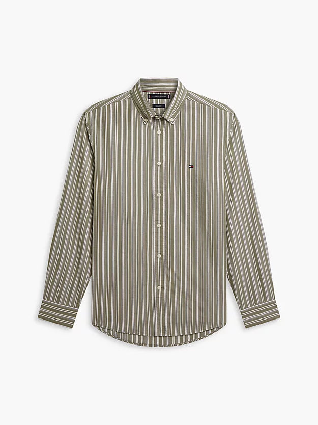 Regular Fit Textured Stripe Poplin Shirt