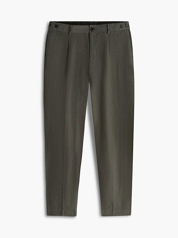New York Label Washed Pure Linen Trousers
