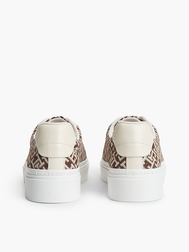Monogram Platform Textile Trainers