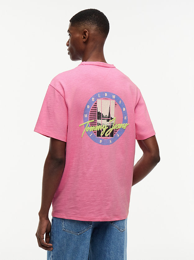 Back Graphic Textured Relaxed T-Shirt