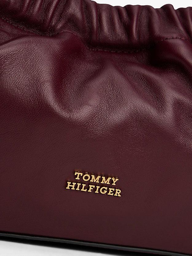 Soft Leather Logo Plaque Crossbody Bag