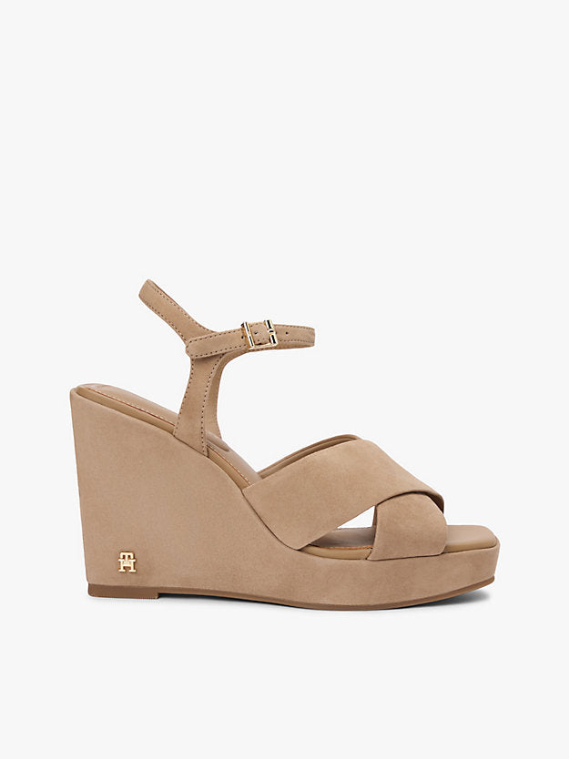 Suede High Wedge Heel Sandals