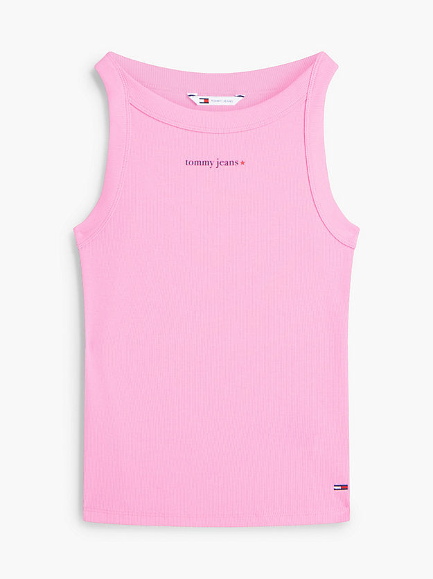 Logo Ribbed Slim Tank Top