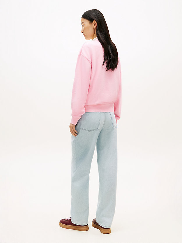 Logo Embroidery Crew Neck Sweatshirt