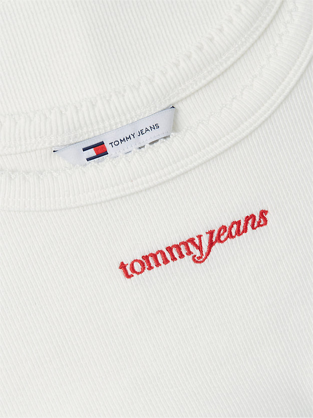 Logo Embroidery Slim Ribbed Tank Top