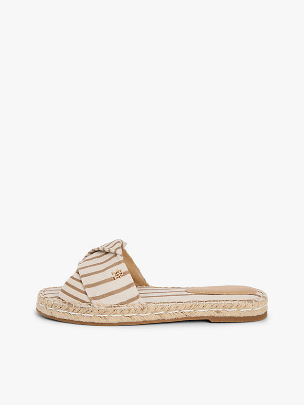 Canvas Monogram Stripe Espadrille Mules