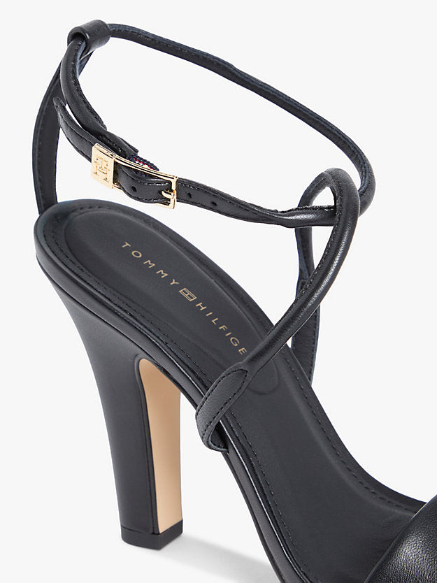 Leather Open Toe High Heels