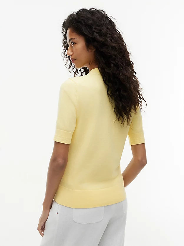 Fine Knit Jersey Short Sleeve Jumper