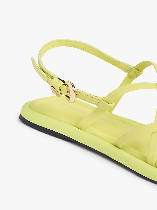 Leather Crossover Strap Flat Sandals