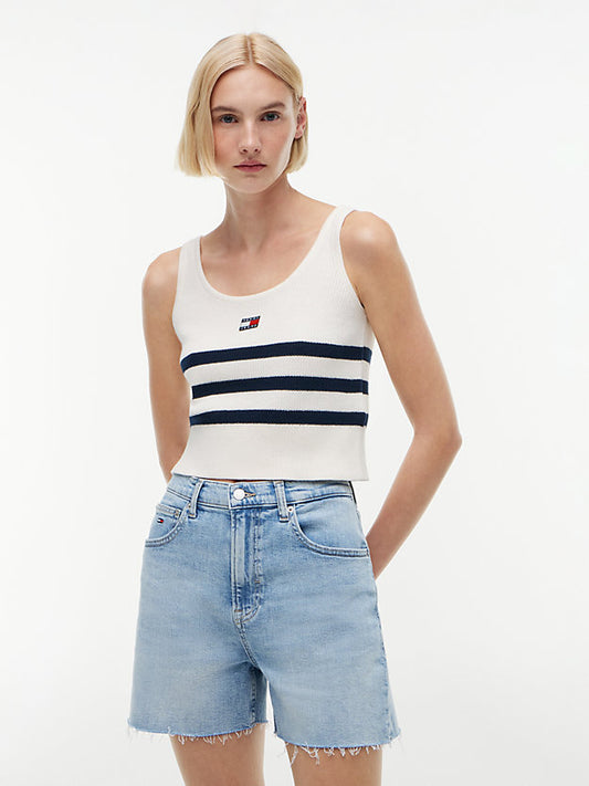 Badge Stripe Knit Tank Top
