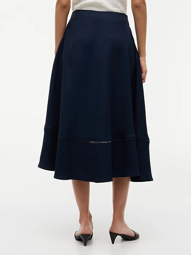 Logo Flare Midi Skirt WiLinen