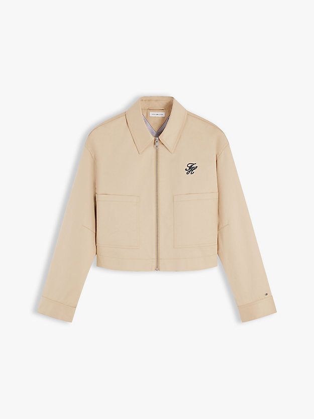 Logo Patch Pocket Twill Short Jacket