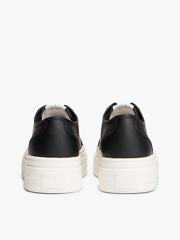 Debossed Logo Platform Trainers WiLeather