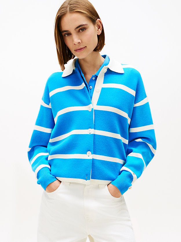 Pure Wool Oversized Rugby Cardigan