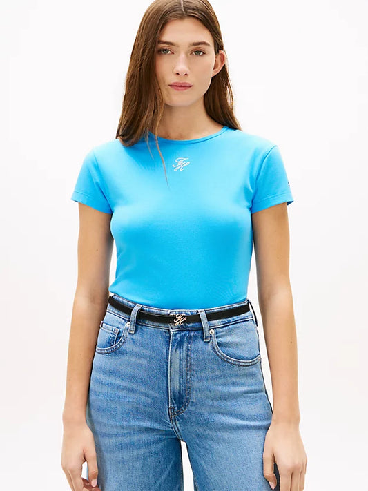 Textured Logo Slim Jersey T-Shirt