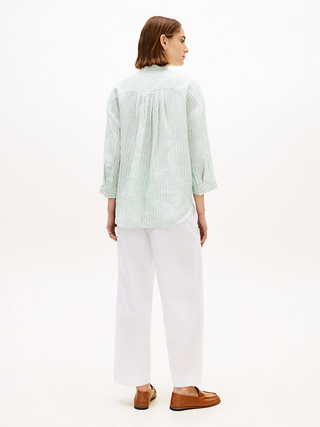 Relaxed Fit Pure Linen Half Sleeve Shirt