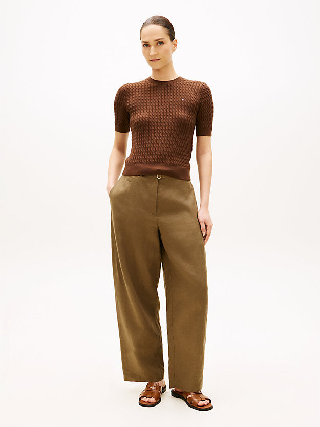 Cable Knit Short Sleeve Jumper