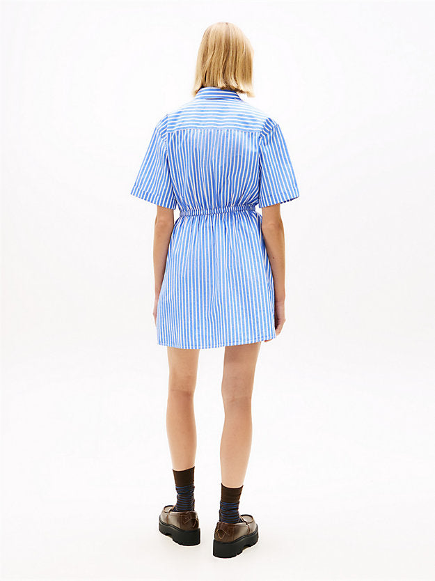 Stripe Relaxed Poplin Mini Shirt Dress