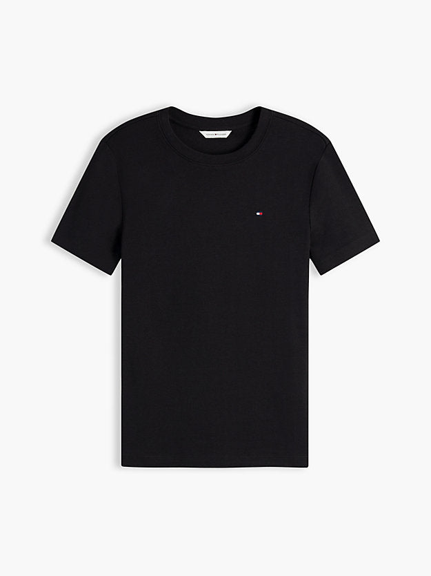 Flag Embroidery Slim Crew Neck T-Shirt