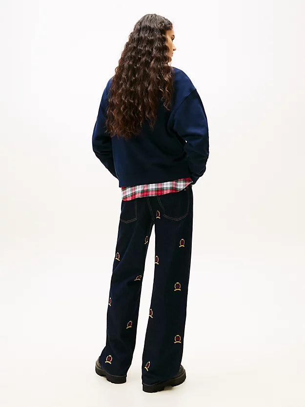 Logo Appliqué Boxy Fleece Sweatshirt