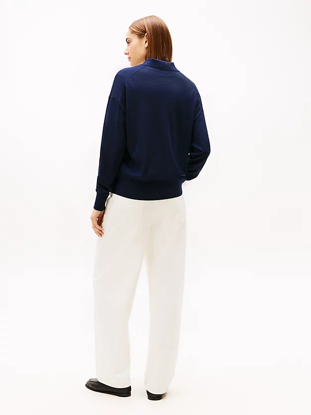 Flag Embroidery Polo Jumper WiSilk