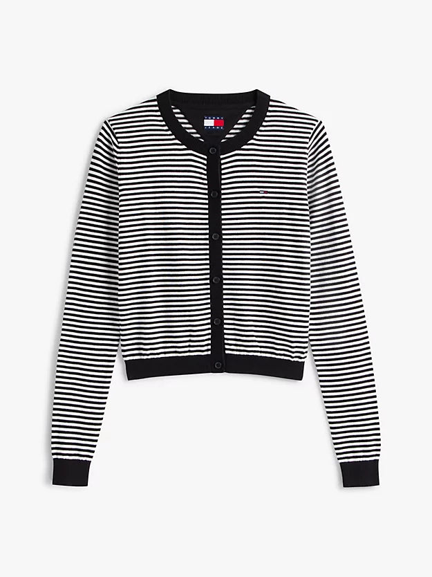 Ribbed Slim Crew Neck Cardigan