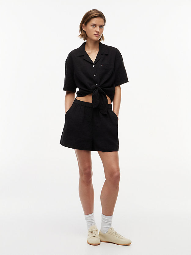 Crinkle Textured Relaxed Shorts