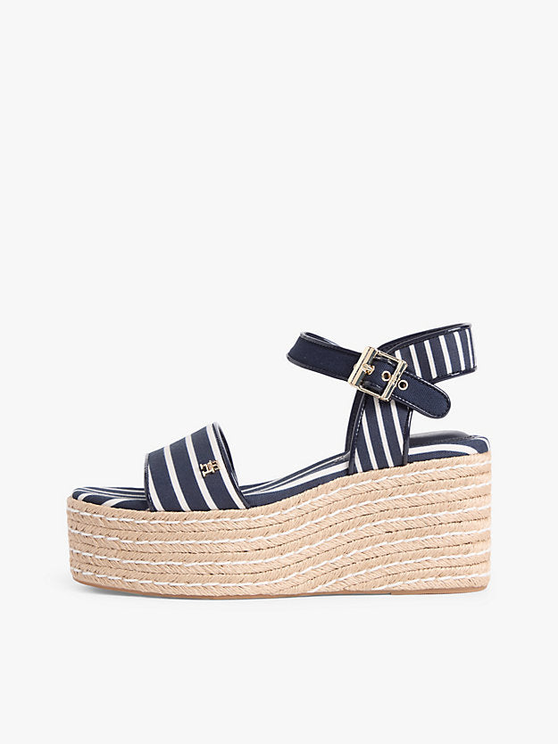 Breton Stripe Platform Wedge Espadrilles